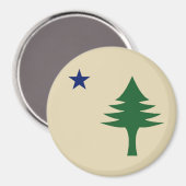 松の木と星1901メイン州国旗 マグネット (正面/裏面)