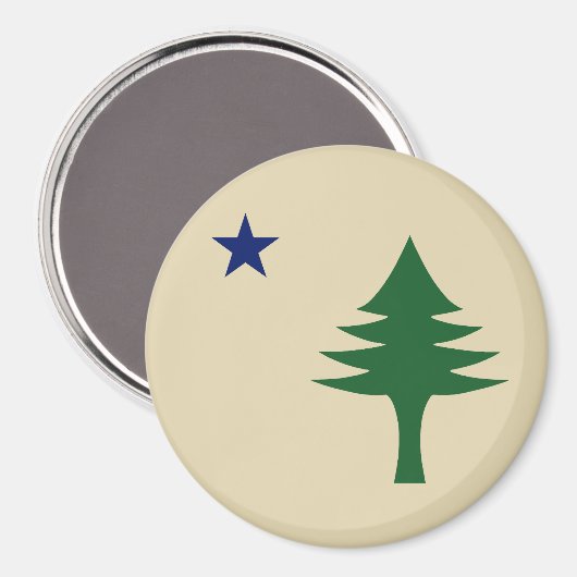 松の木と星1901メイン州国旗 マグネット (正面/裏面)