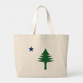 松の木と星1901メイン州国旗 ラージトートバッグ (裏面)