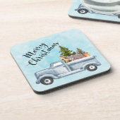 松の木と森の動物とクリスマストラック コースター (左側)