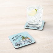 松の木と森の動物とクリスマストラック コースター (右側)