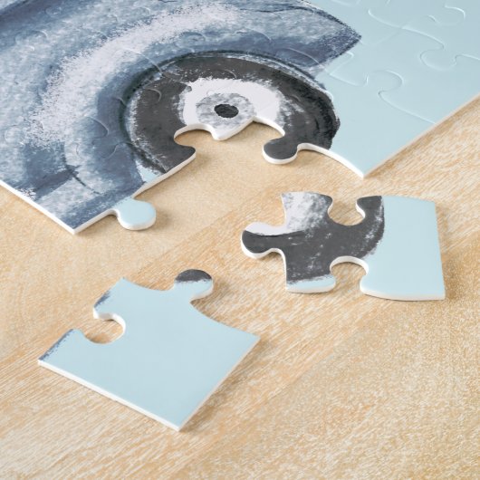 松の木と森の動物とクリスマストラック ジグソーパズル (側面)