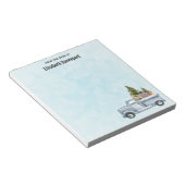 松の木と森の動物とクリスマストラック ノートパッド (アングル)