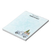 松の木と森の動物とクリスマストラック ノートパッド (回転)