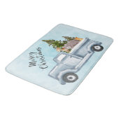 松の木と森の動物とクリスマストラック バスマット (アングル)