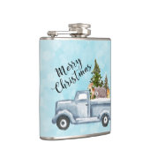 松の木と森の動物とクリスマストラック フラスク (右)