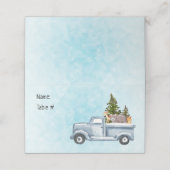 松の木と森の動物とクリスマストラック プレイスカード (外部開封)