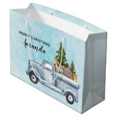 松の木と森の動物とクリスマストラック ラージペーパーバッグ (裏面アングル)