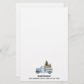 松の木と森の動物とクリスマストラック 便箋 (正面/裏面)