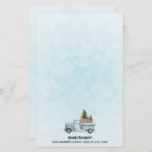 松の木と森の動物とクリスマストラック 便箋 (正面/裏面)