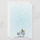 松の木と森の動物とクリスマストラック 便箋 (正面)