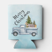 松の木と森の動物とクリスマストラック 缶クーラー (裏面)