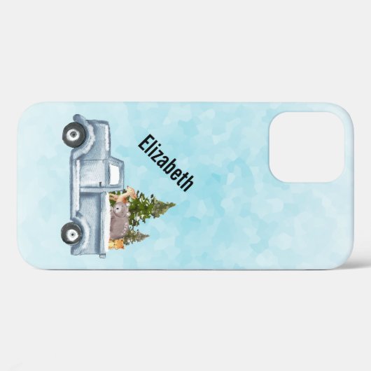 松の木と森の動物とクリスマストラック Case-Mate iPhoneケース (裏面 (横))