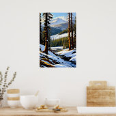 松の木と輝く白 ポスター (キッチン)