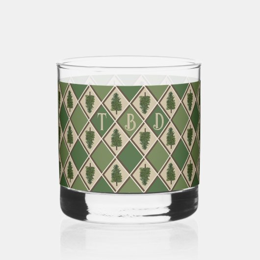 松の木と酒場グラス ウイスキーグラス (正面)