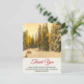 松の木と雪の冬の道ありがとう ポストカード (スタンド正面)