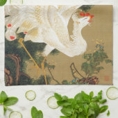 松の木と鳳凰(愛ハート鳳凰)、若冲 キッチンタオル (折り畳み)