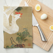 松の木と鳳凰(愛ハート鳳凰)、若冲 キッチンタオル (四つ折り)