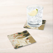 松の木と鳳凰(愛ハート鳳凰)、若冲 スクエアペーパーコースター (インサイチュ)