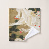 松の木と鳳凰(愛ハート鳳凰)、若冲 バスタオルセット (ウォッシュタオル)