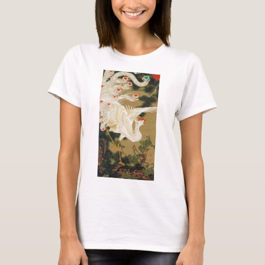 松の木と鳳凰(愛ハート鳳凰)、若冲 Tシャツ (正面)