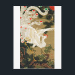 松の木と鳳凰(愛ハート)、若冲 ポストカード<br><div class="desc">伊藤若冲（いとうじゃくちゅうちゅう、1716年～1800年）は、江日本の戸時代中期の奇抜な画家。彼の絵画の多くは、伝統的な題材、特に鶏や鳥類に日本の関心を寄せていたが、彼の絵画スタイルや手法は西洋の影響を大きく受け絵画ている。その他の作品の多くは、遠伝統的近法を試した素晴らしり、その他の非常にスタイリッシュな要素を使ったモダンりしている。江戸中期の奇想画家の曾我小白などに比べ、若冲は非常に冷静で控えめでプロフェッショナル的であったと言われている。禅宗の理想と深く結びつき、在家とされた。しかし、商業化が進む京都社会での彼の役割を痛感した。</div>