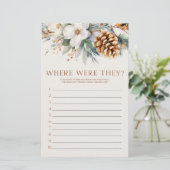 松の木どこにいた?ブライダルシャワーゲーム 便箋 (スタンド正面)