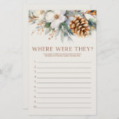 松の木どこにいた?ブライダルシャワーゲーム 便箋 (正面/裏面)