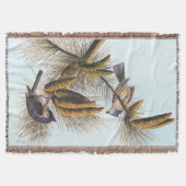 松の木にオードボンのトキ スローブランケット (正面)