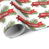 松の木にクリスマスのおめでたい旗 ラッピングペーパー (ロールコーナー)
