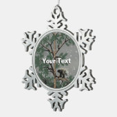 松の木に山嵐 スノーフレークピューターオーナメント (右)