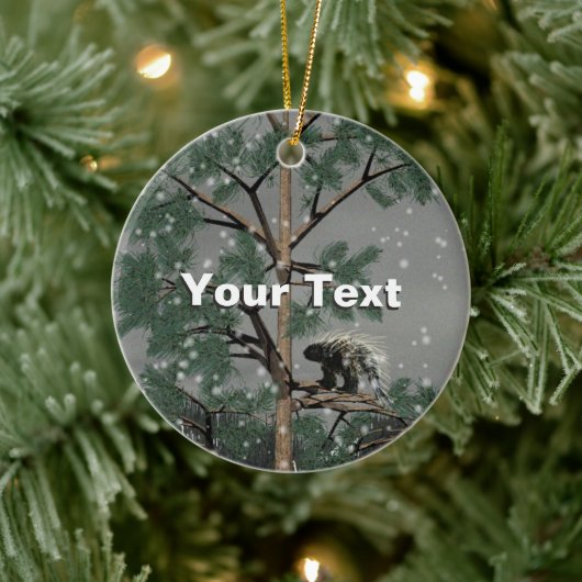 松の木に山嵐 セラミックオーナメント (ツリー)