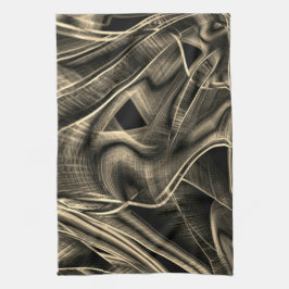 松の木に溝が生えたような曲がり角 キッチンタオル