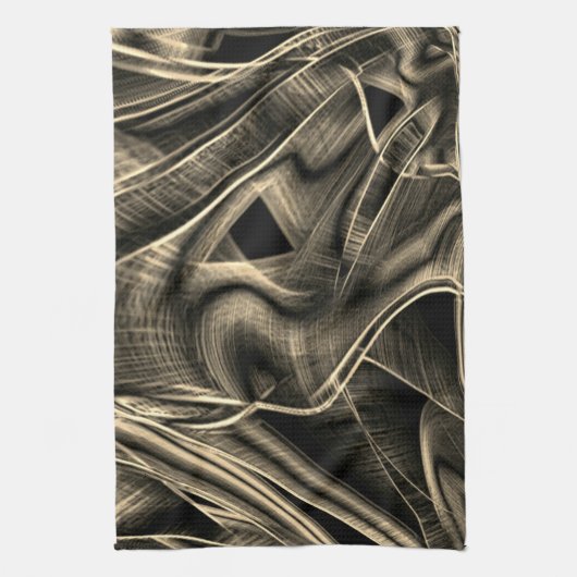 松の木に溝が生えたような曲がり角 キッチンタオル (縦)