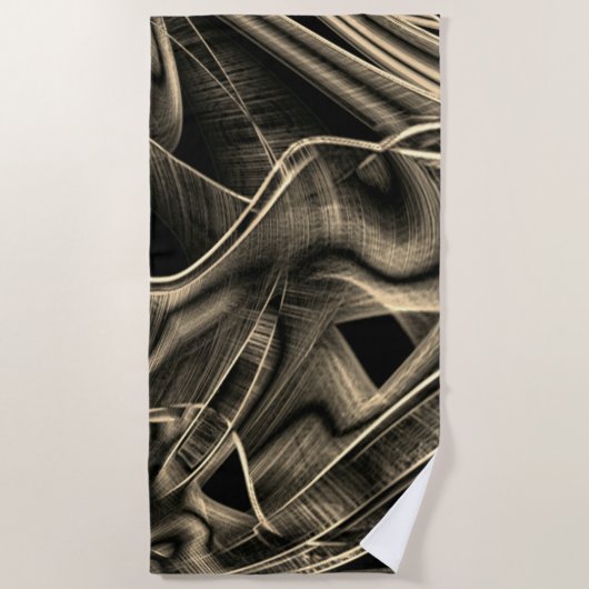 松の木に溝が生えたような曲がり角 ビーチタオル (正面)