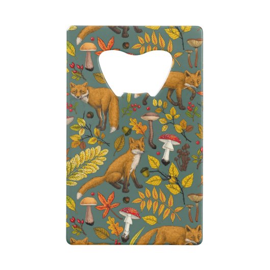 松の木に秋の狐 クレジットカード栓抜き (裏面)