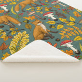 松の木に秋の狐 シェルパブランケット (3/4)