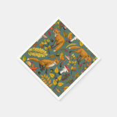 松の木に秋の狐 スタンダードカクテルナプキン (角)