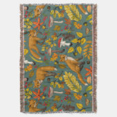 松の木に秋の狐 スローブランケット (正面縦)