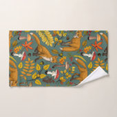 松の木に秋の狐 バスタオルセット (ハンドタオル)