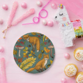 松の木に秋の狐 ペーパープレート (パーティー)