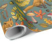 松の木に秋の狐 ラッピングペーパー (ロールコーナー)