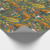 松の木に秋の狐 ラッピングペーパー (角)