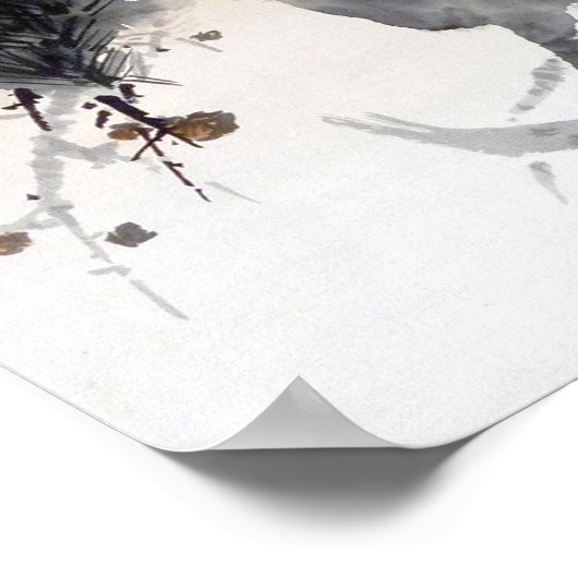 松の木に鳩の渡辺聖亭 ポスター (角)