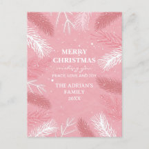 松の木のクリスマスピンク葉のクリス