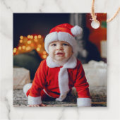 松の木のクリスマスフォト フェイバータグ (裏面)