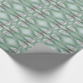 松の木のクリスマスホワイト鳩 ラッピングペーパー (角)