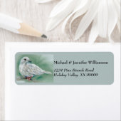 松の木のクリスマスホワイト鳩 ラベル (インサイチュ)