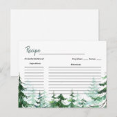 松の木のクリスマス ブライダルシャワー レシピ カード (正面/裏面)