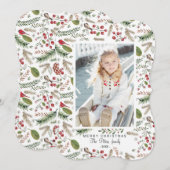 松の木のクリスマス |ホリデーフォトカード シーズンカード (正面/裏面)